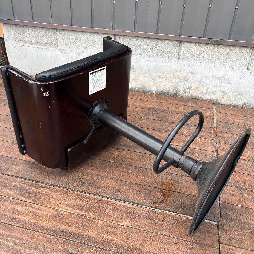 ③ 北欧レトロ 木製フレーム カウンターチェア バーチェア 古家具 ビンテージ