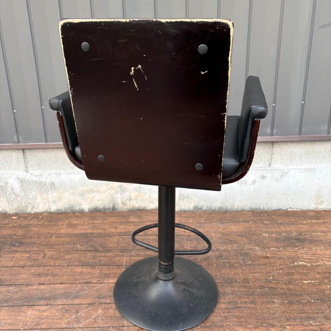 ③ 北欧レトロ 木製フレーム カウンターチェア バーチェア 古家具 ビンテージ