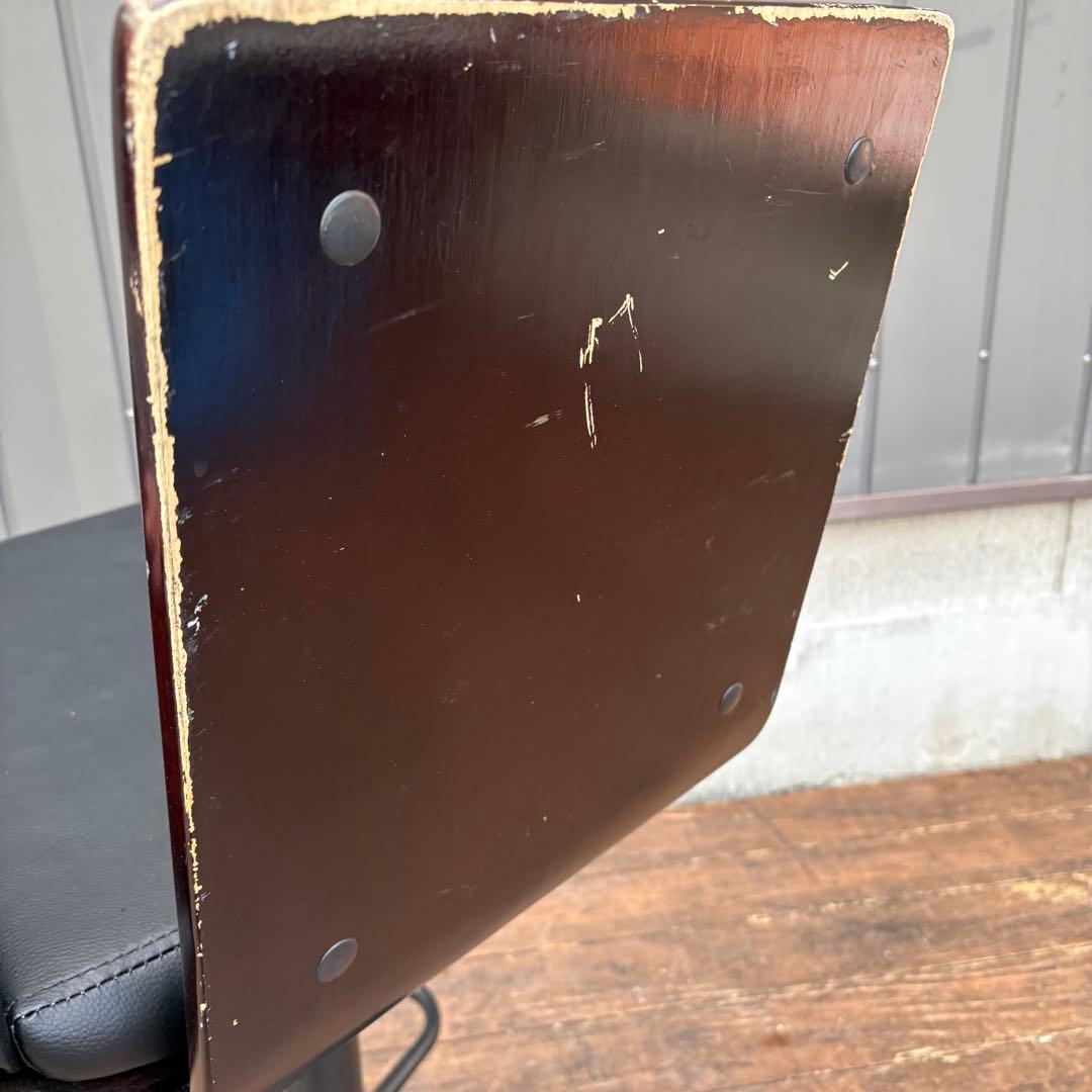 ③ 北欧レトロ 木製フレーム カウンターチェア バーチェア 古家具 ビンテージ