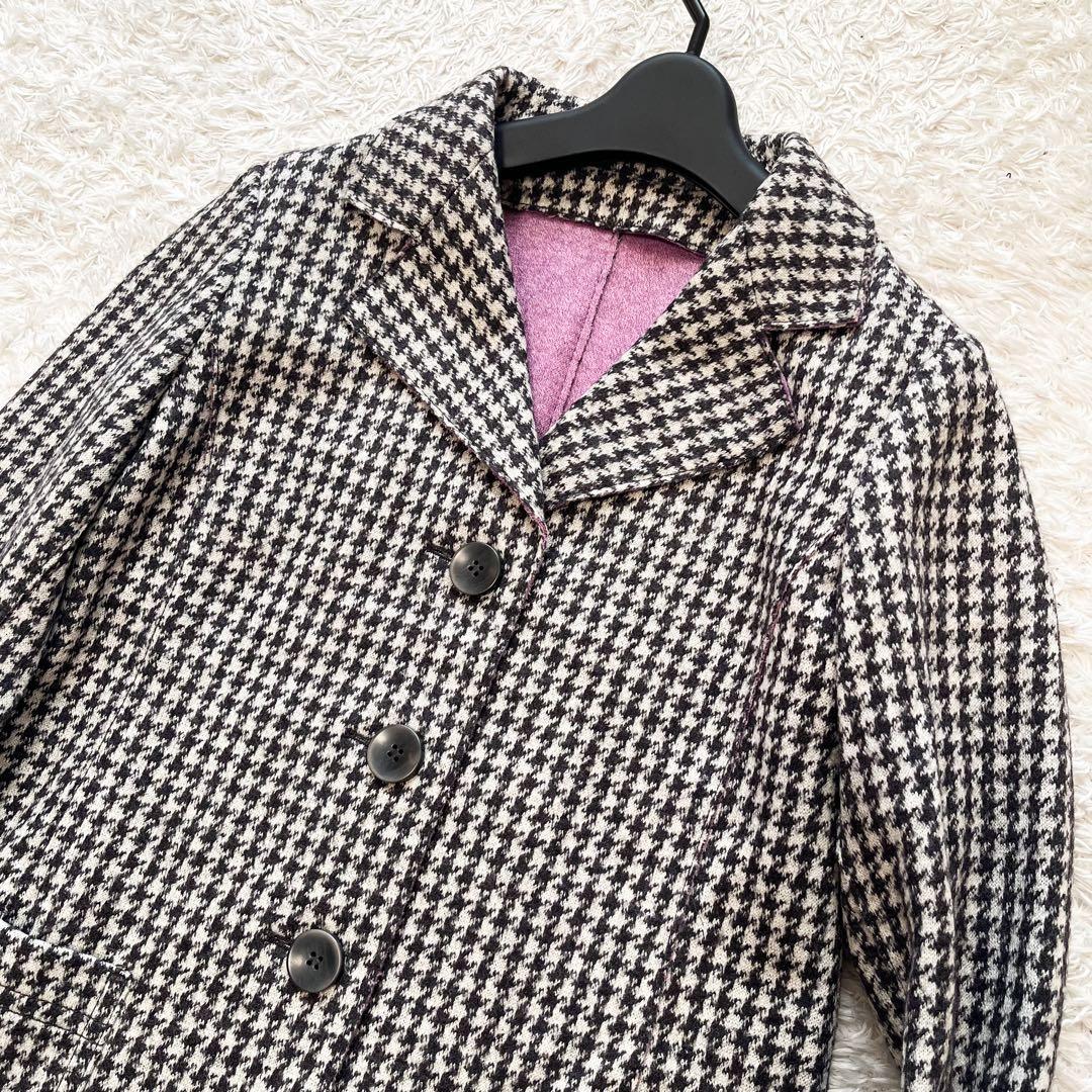 専用MaxMara ダブルフェイス コート 千鳥格子 ウール ピンク 42