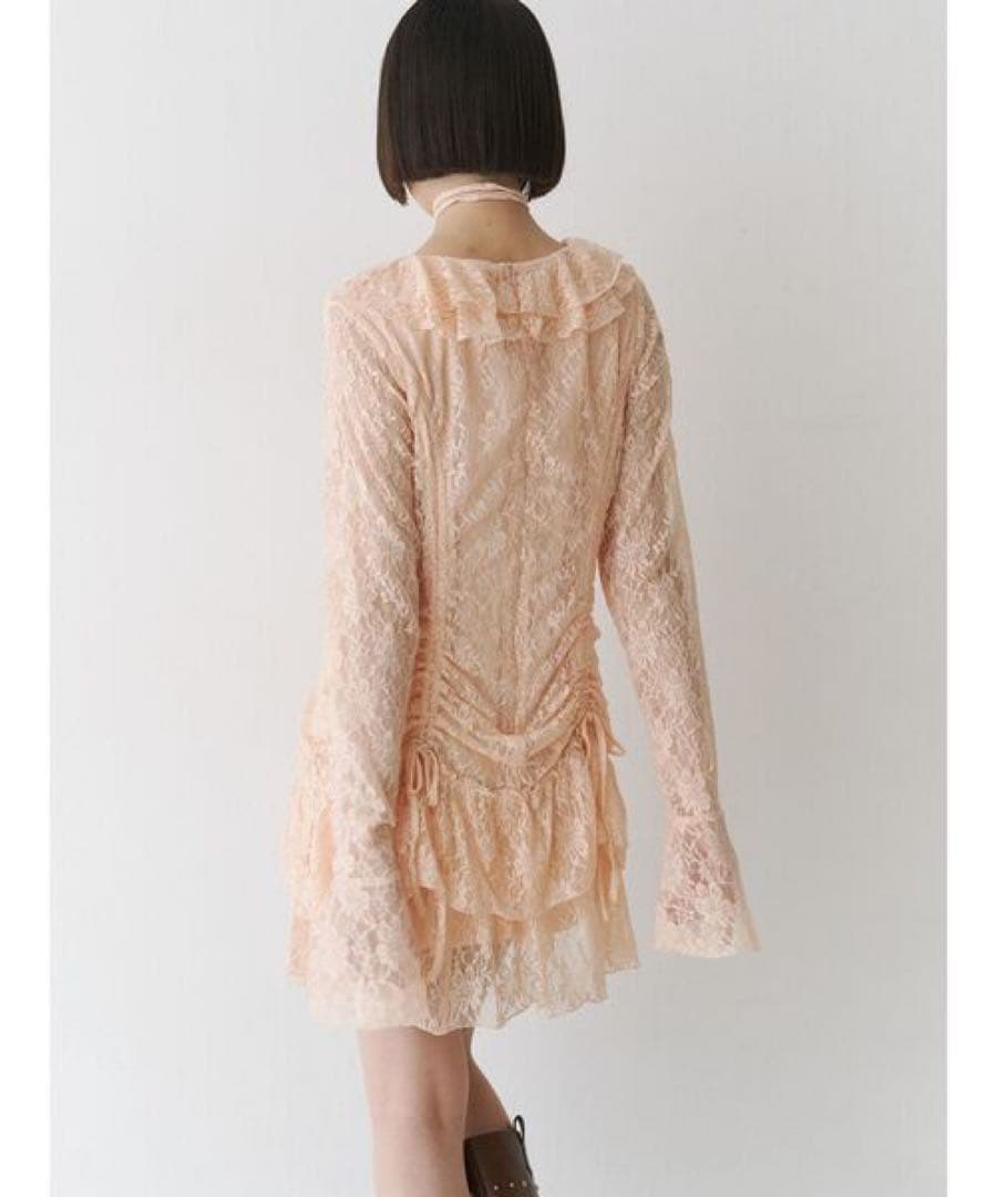 jouetieペールピンク レース ミニドレス