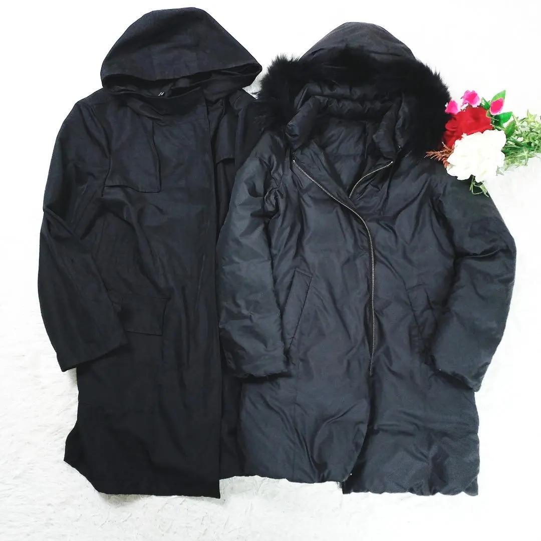 【極美品】ICB ダウンライナー ファーフード付き ロングコート 4way 黒