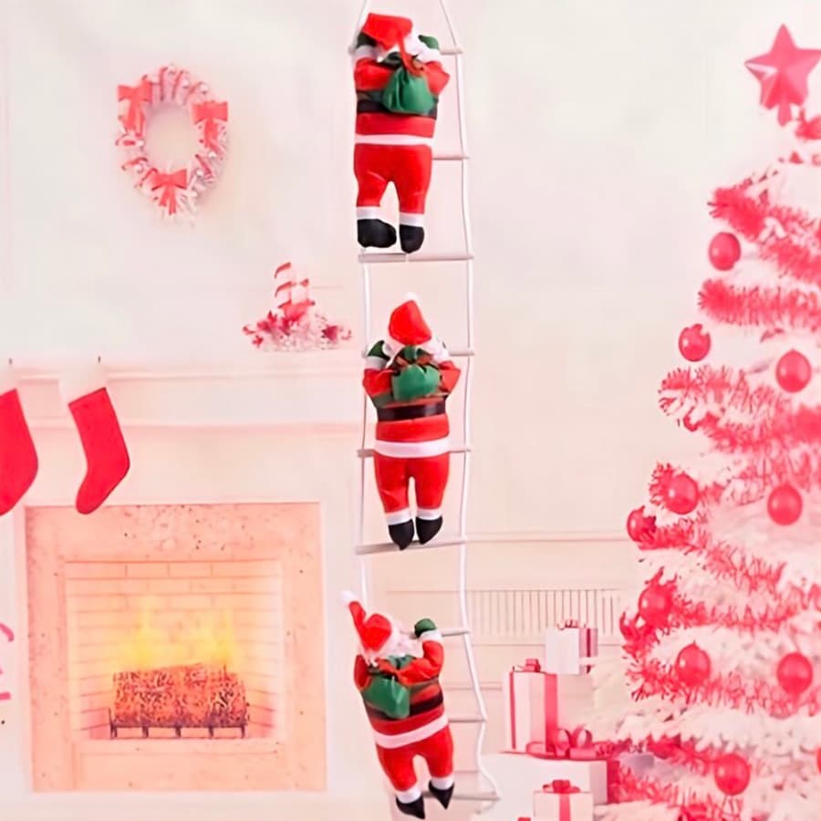 最安❣️大人気オーナメント はしごサンタ2人 装飾品 人形 ぬいぐるみ お洒落