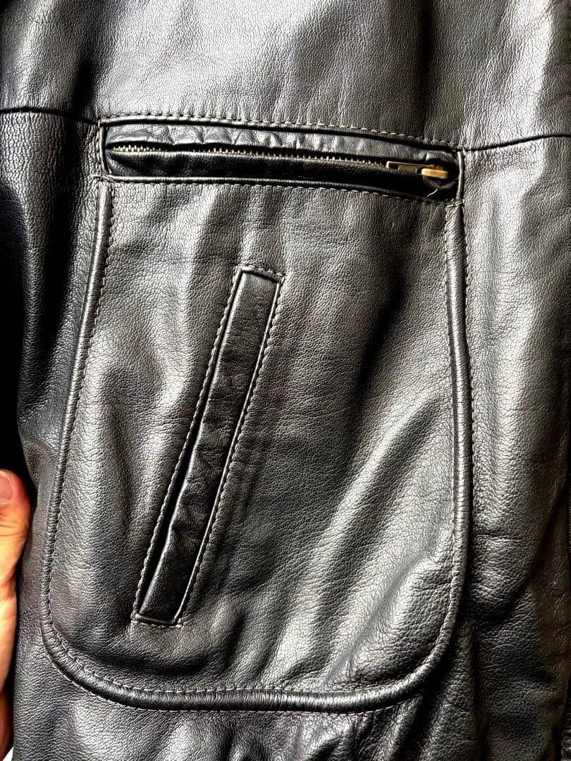 EURO STYLE ブラックレザージャケット　XL