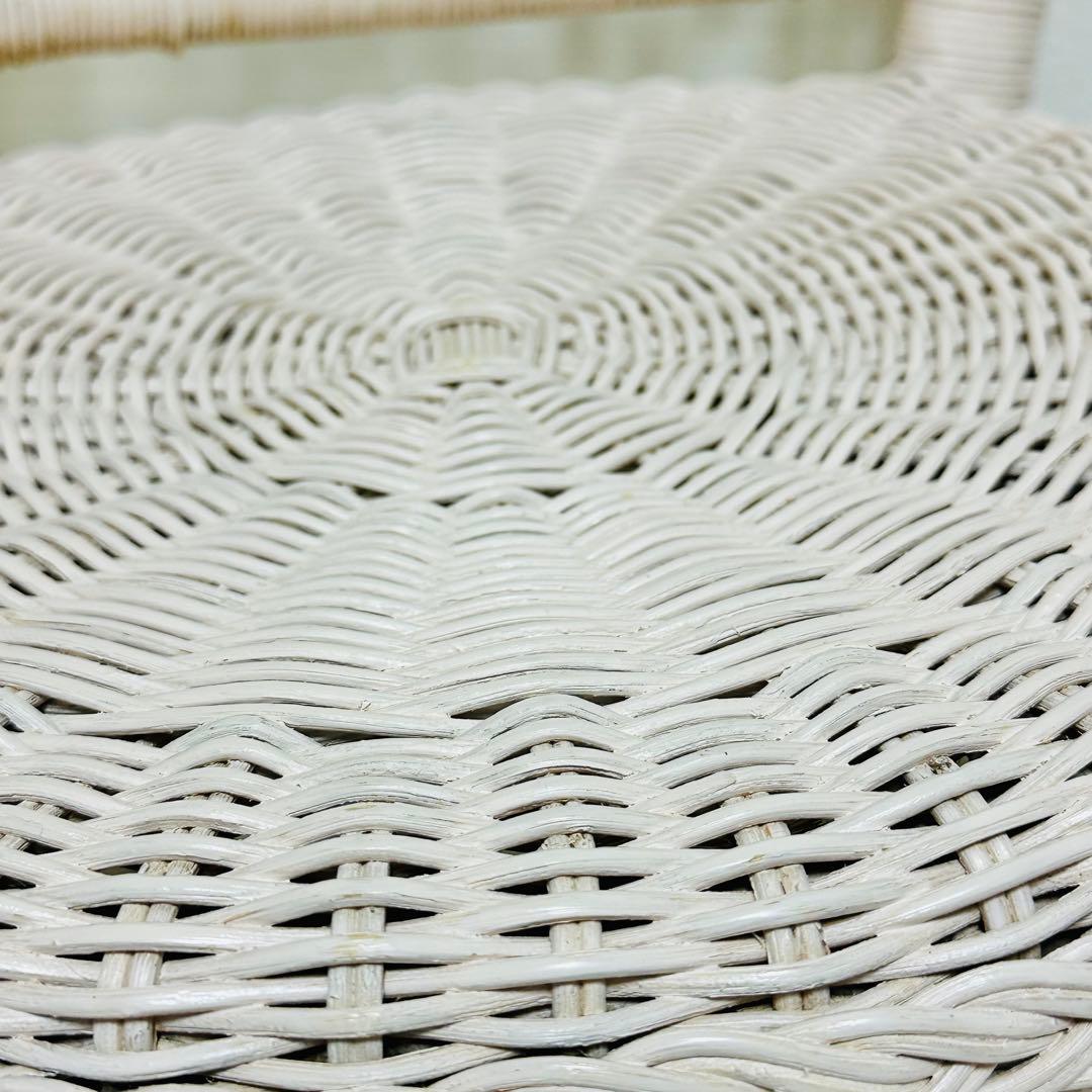 ラタン 籐 ホワイトラタン アンティーク 椅子 チェア 2脚セット