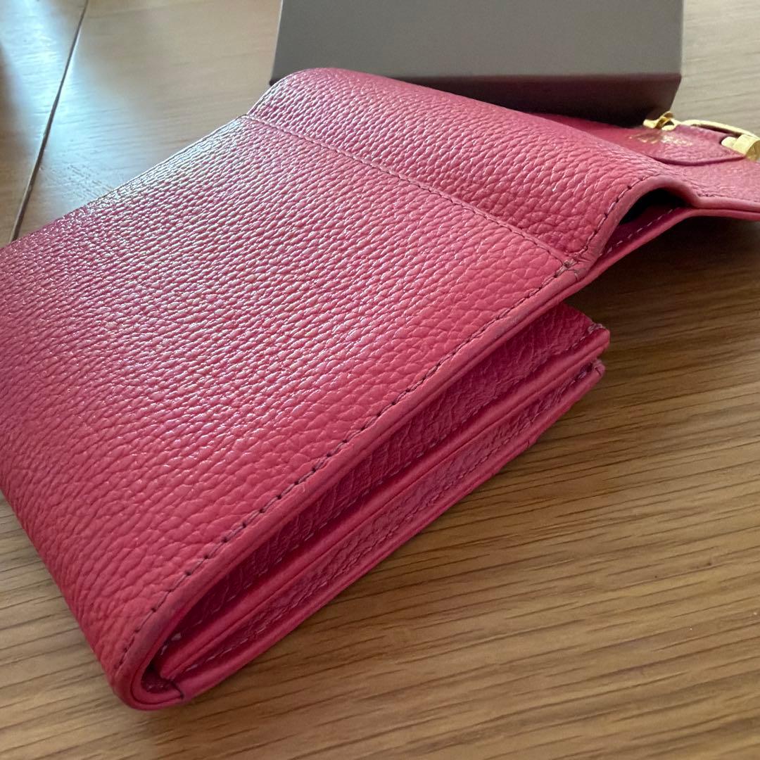 美品 ATAO アタオ ロトロ ウォレット 二つ折り財布 マゼンタ