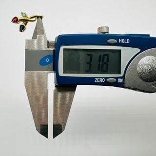 K18　花モチーフ　ルビーサファイヤエメラルドペンダントトップ