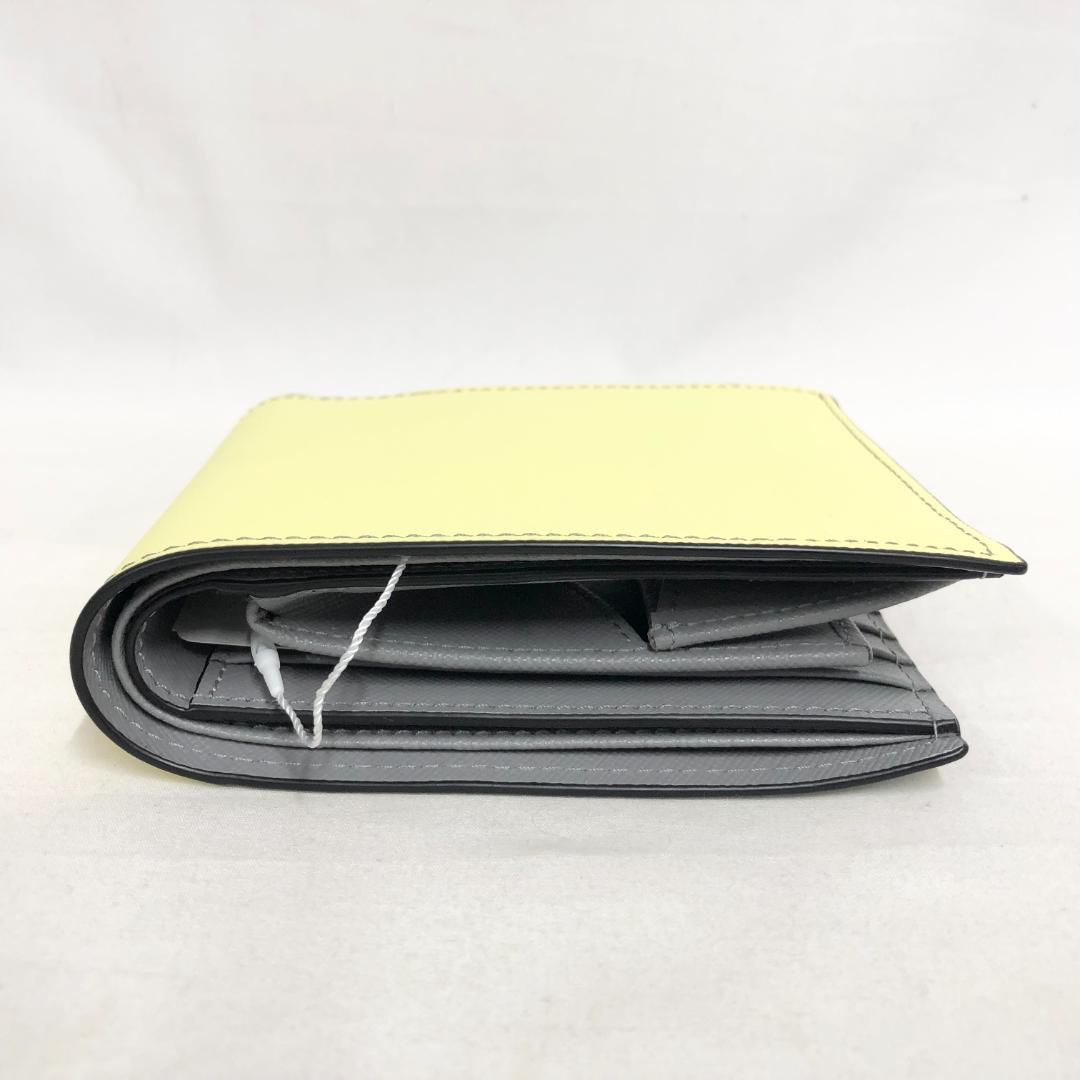 ○★新品未使用　MARNI マルニ　二つ折り財布　グレー×イエロー系