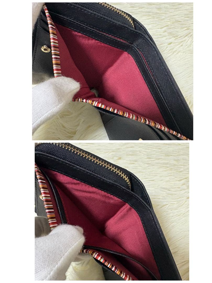 激レア 極美品 Paul Smith ジップストローグレイン　二つ折り財布　黒