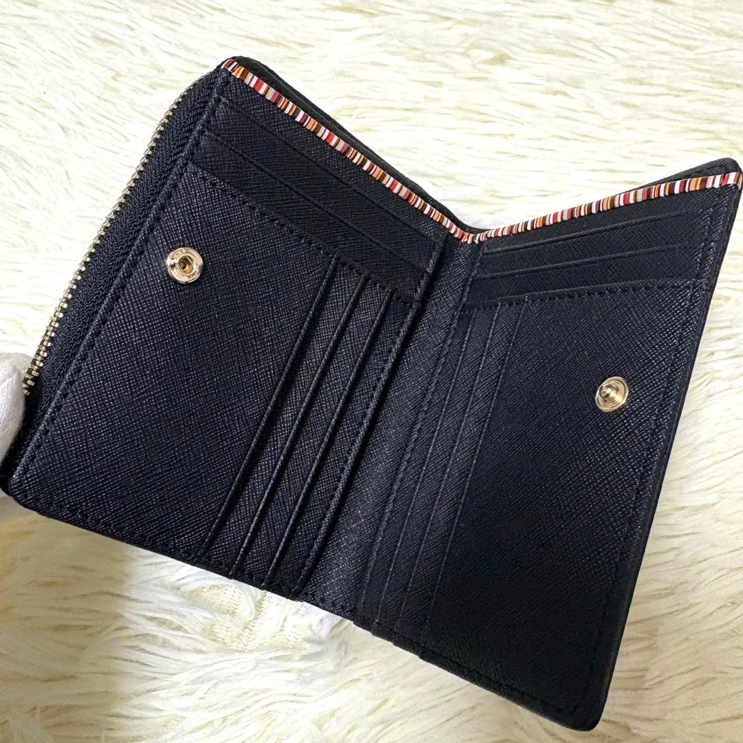 激レア 極美品 Paul Smith ジップストローグレイン　二つ折り財布　黒