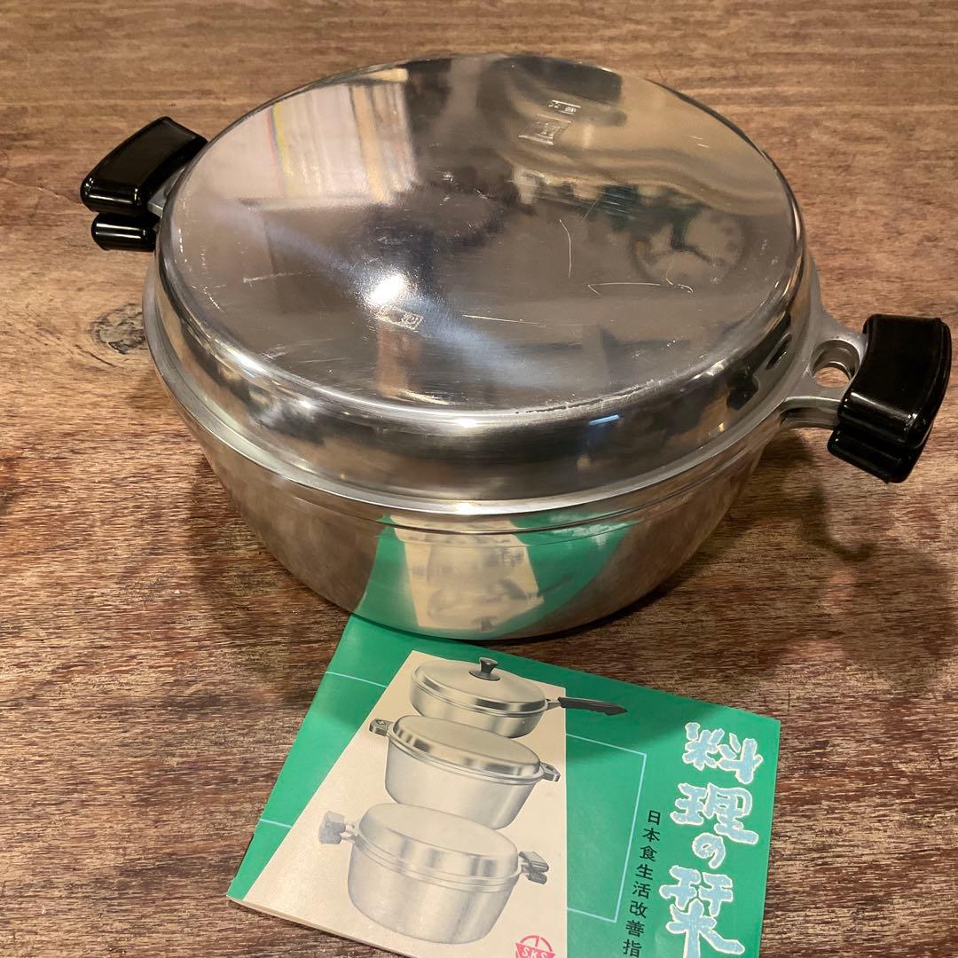 希少 Lサイズ 未使用品！KING 無水鍋 両手鍋 ムスイ 直火専用 ガス 28