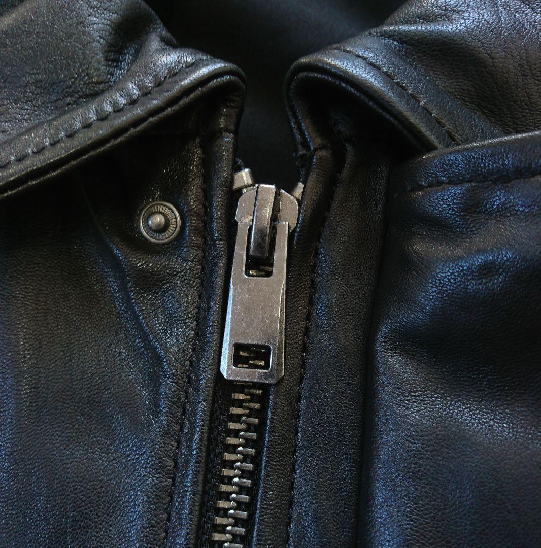 ZARA✨レザーポケットジャケット 黒 L ラムレザー
