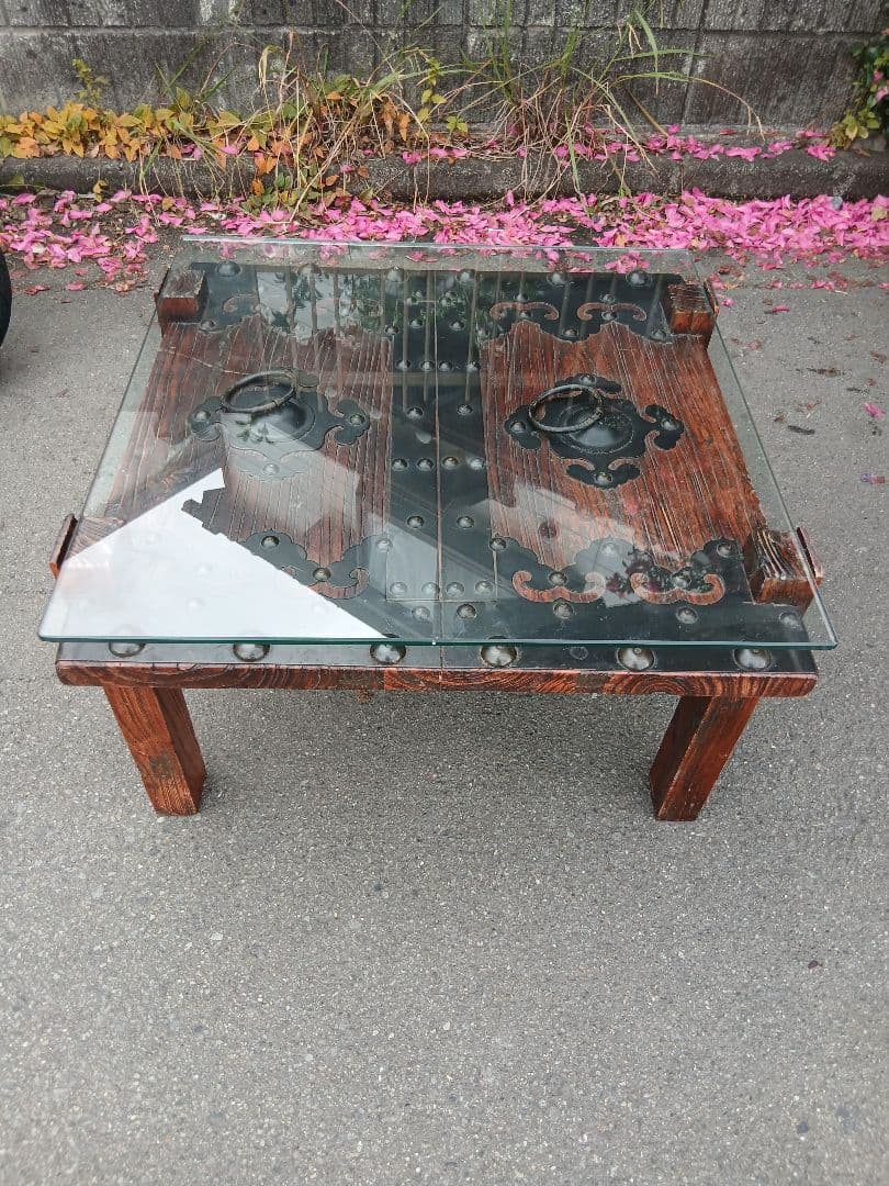 アンティークテーブル、ガラス