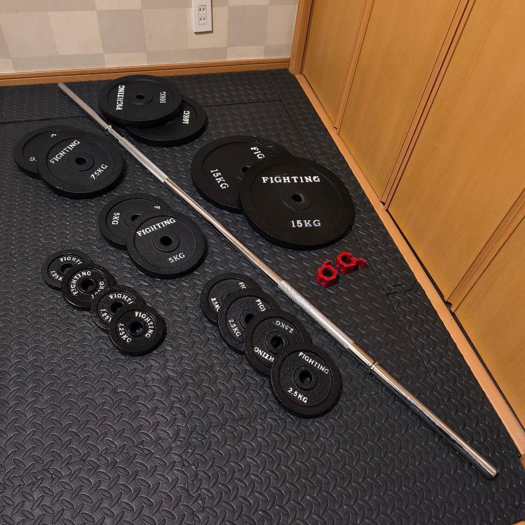 最終値下げ　直接引取限定　総重量100kg バーベルセット　ファイティングロード