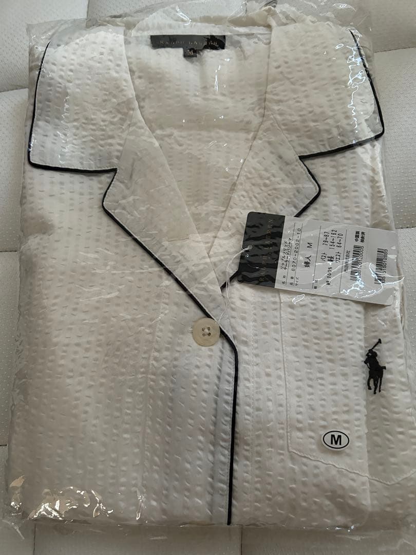 新品タグ付　ラルフローレン パジャマレディースM 白　綿100%ルームウェア