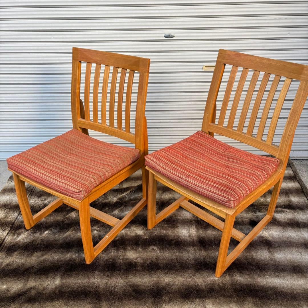 ②ダイニングチェア 2脚セット アンティーク家具 北欧家具 ヴィンテージ椅子