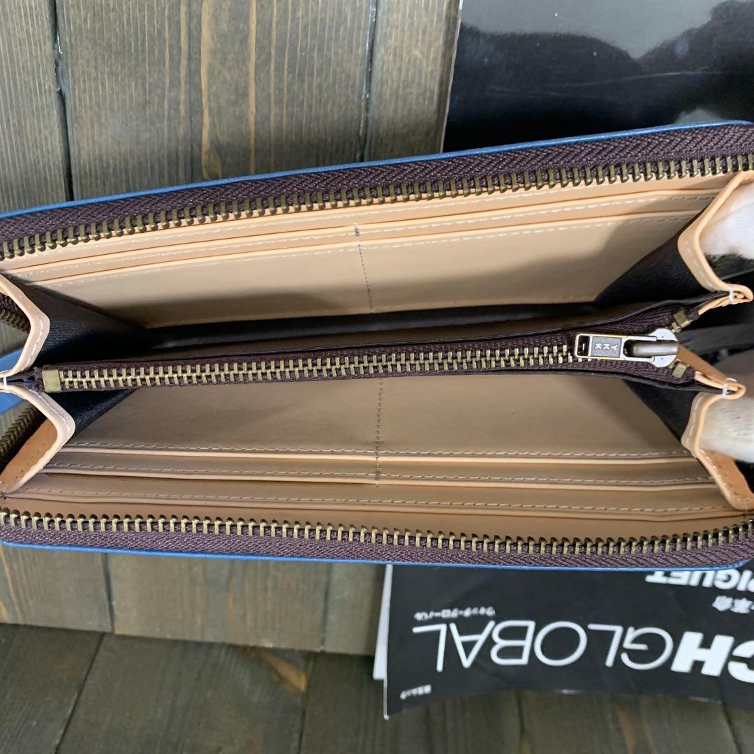 S24■コードバン × イタリアンレザー 長財布■馬 本革 ヌメ革 財布■青