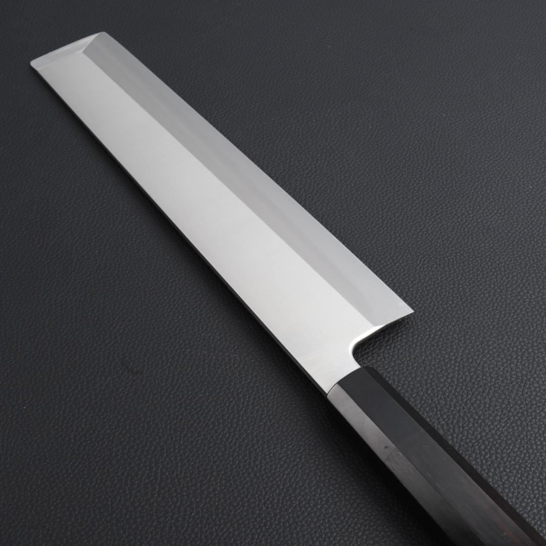8870 角型薄刃包丁 8寸 刃は究極の切れ味 刺身包丁 黒檀黒水牛角八角柄