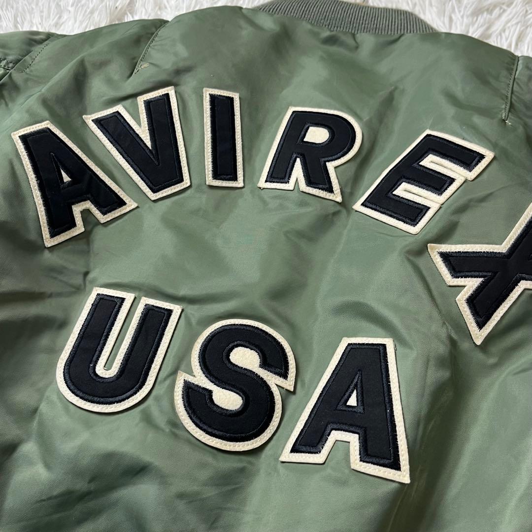 【美品】AVIREX アヴィレックス MA-1 USA バッグロゴ メンズ L