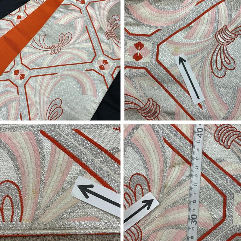 508ag35■七五三 七歳 女児 着物&袋帯&長襦袢 鶴 流水結び紐■状態良好