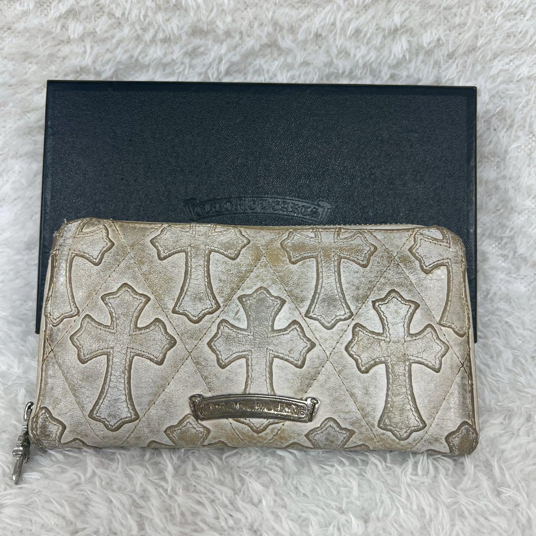 CHROME HEARTS セメタリークロスパッチ キルティングレザーウォレット