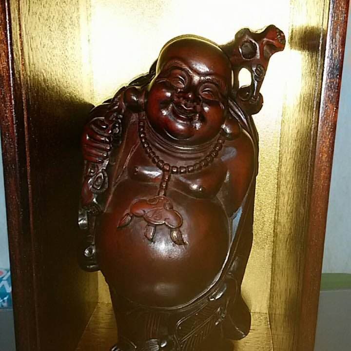 ほてい様 置物 本柘植上彫