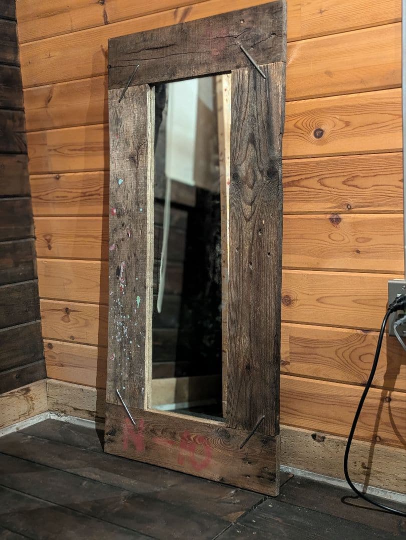ヴィンテージ風　ミラー　鏡　古材