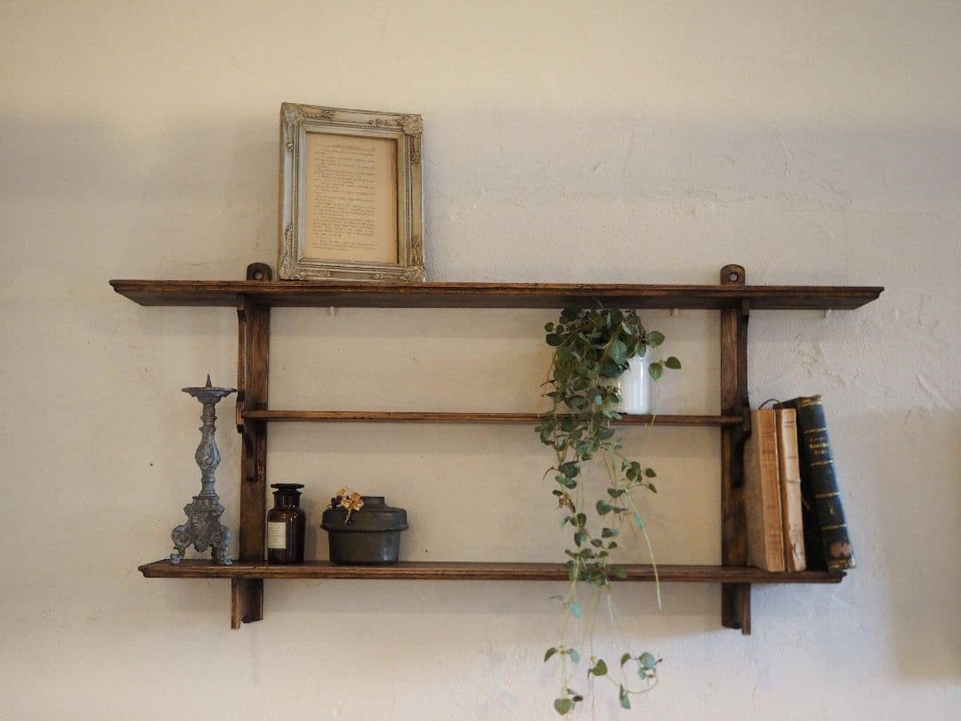 フランス　アンティーク　ウォールシェルフ　棚　シェルフ　壁掛け　シャビー