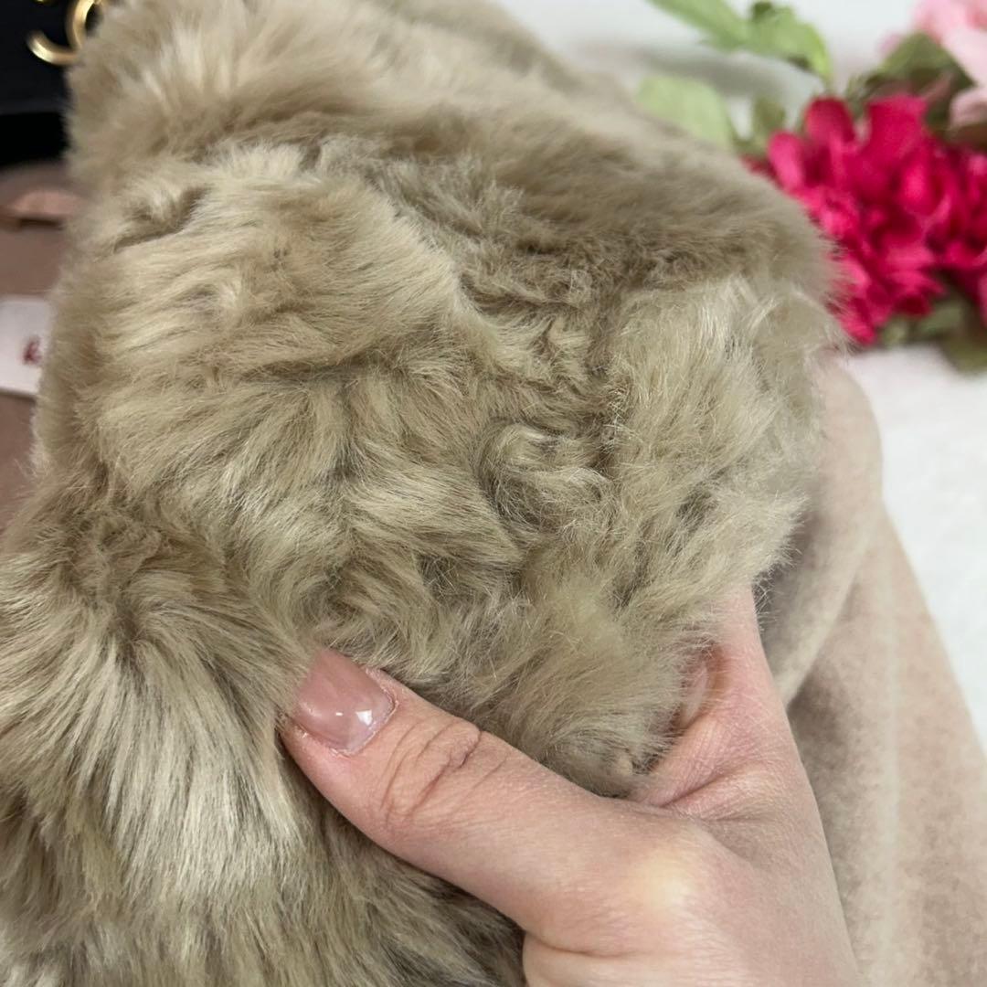 K885 美品 M ケイミー ベルト ロングコート ピンク ベージュ レディース