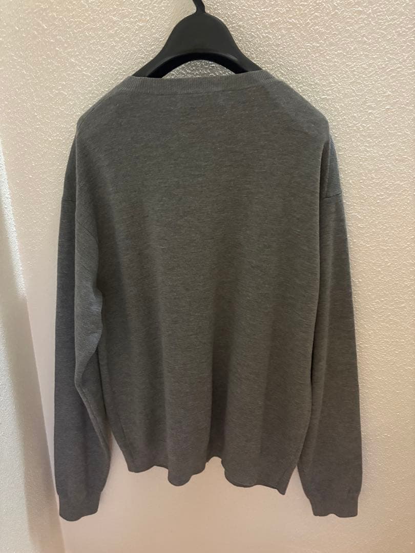 NKNIT logo ンニット　ニット　カーディガン グレー　ロゴ