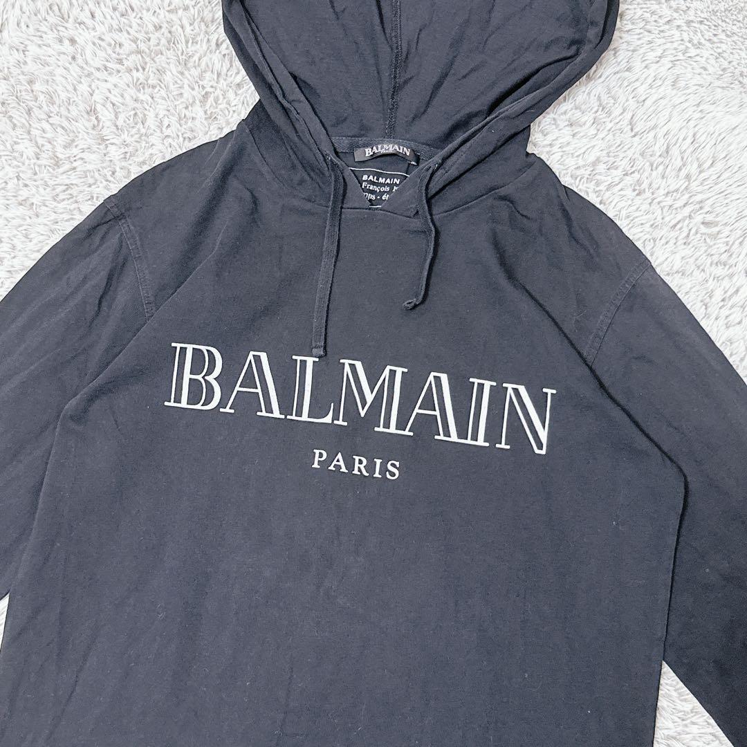 BALMAIN バルマン ロゴTシャツ 長袖 フーディ ブラック シンプル