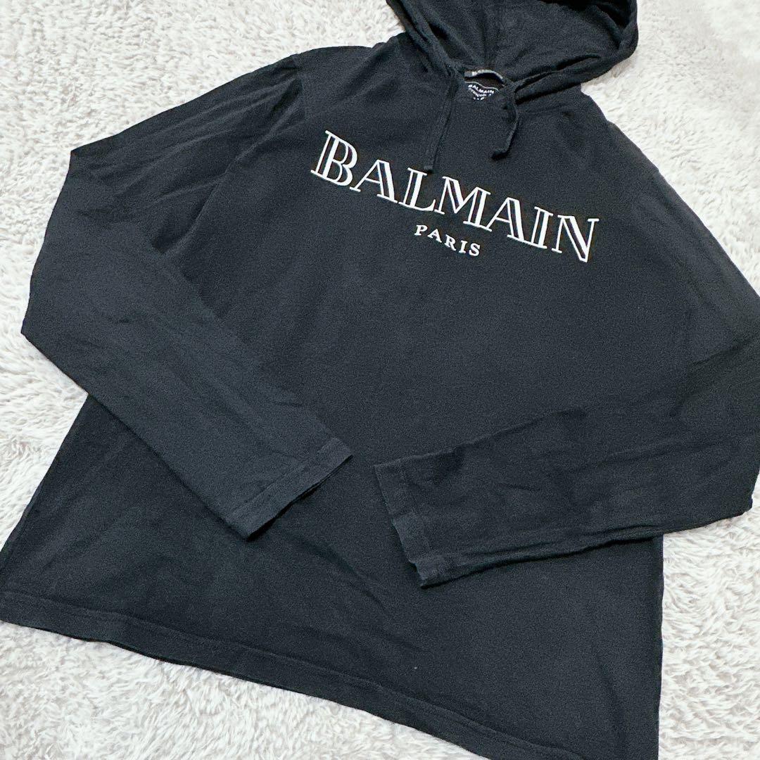 BALMAIN バルマン ロゴTシャツ 長袖 フーディ ブラック シンプル