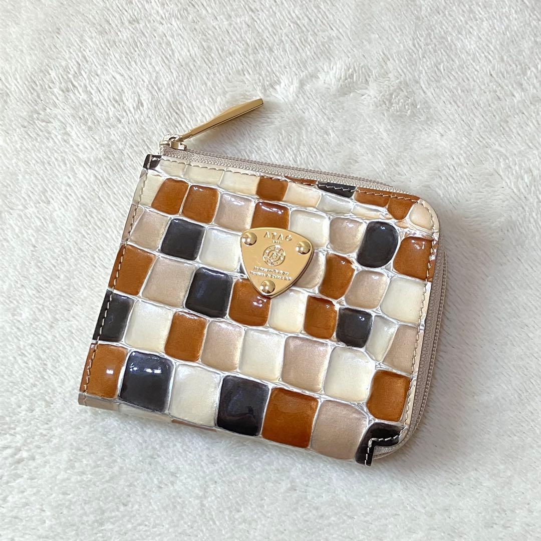 美品 アタオ ミリモ ヴィトロ純喫茶 コンパクトウォレット 財布 L字ファスナー