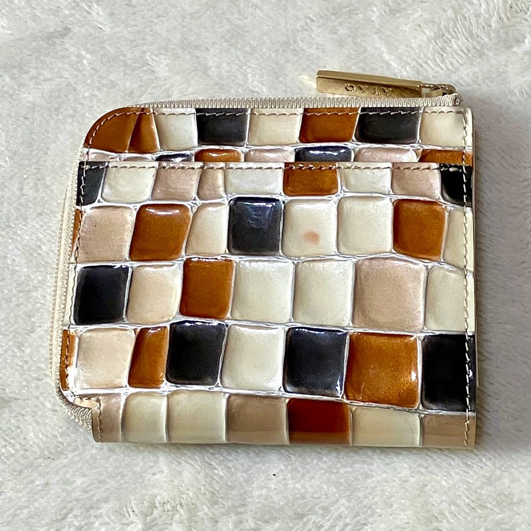 美品 アタオ ミリモ ヴィトロ純喫茶 コンパクトウォレット 財布 L字ファスナー