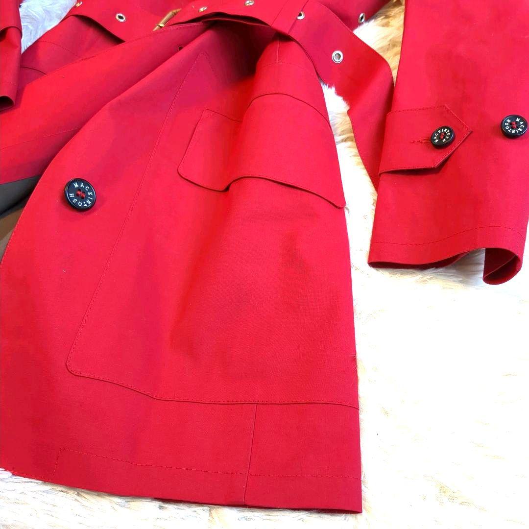 ✨️美品✨️　マッキントッシュ　ゴム引き　トレンチコート　ベルト付き　赤　34
