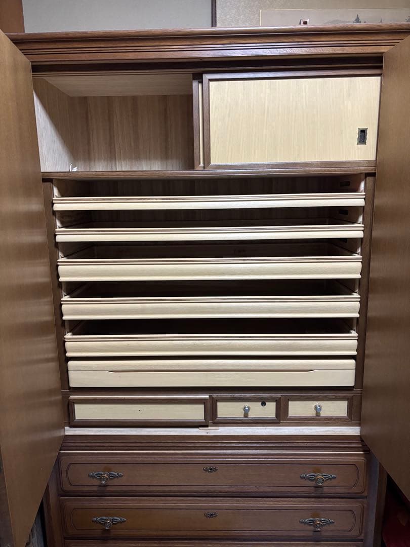 2/23まで限定　婚礼桐ダンス　着物用　オーク材クラシックスタイル箪笥