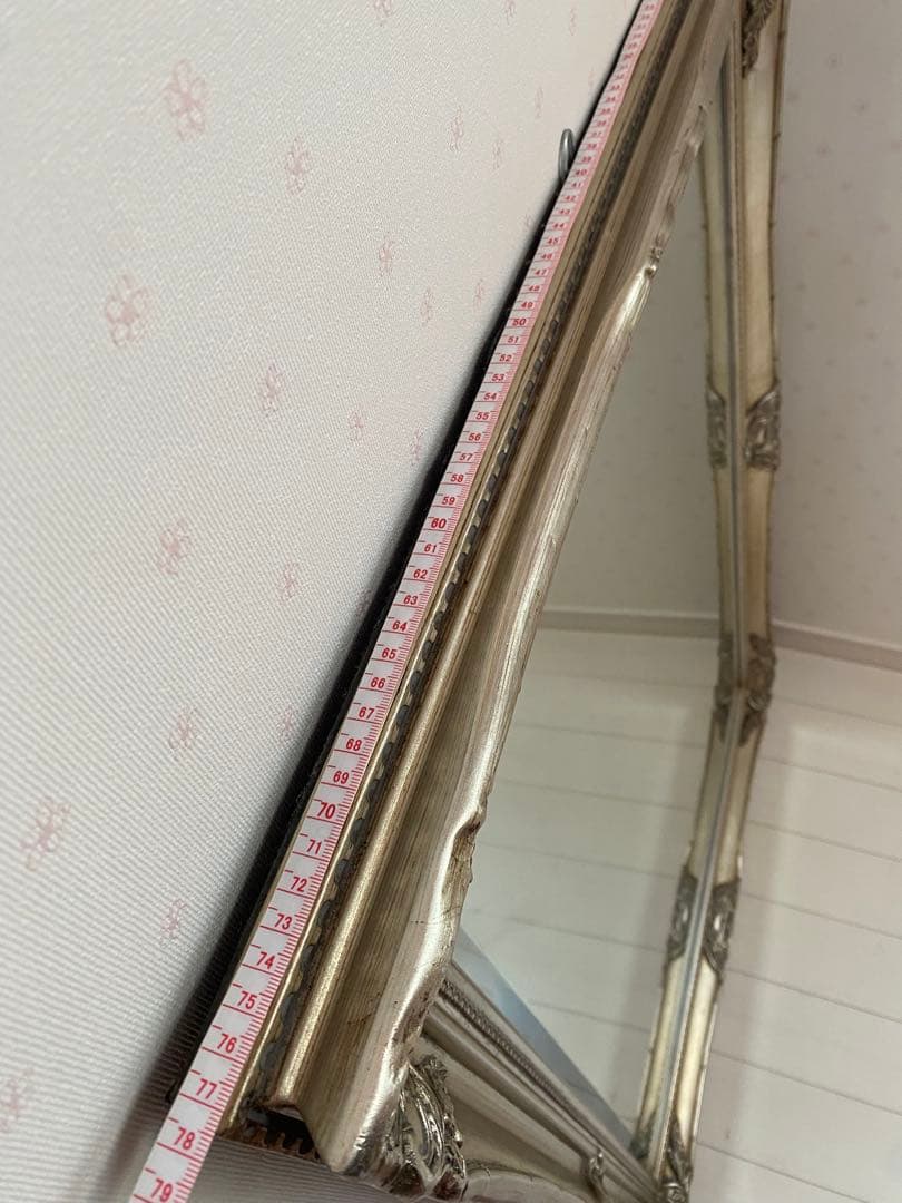 掛けれる全身姿鏡 約77cm×106cm【縁フレーム付き】【裏面金具4点付き】