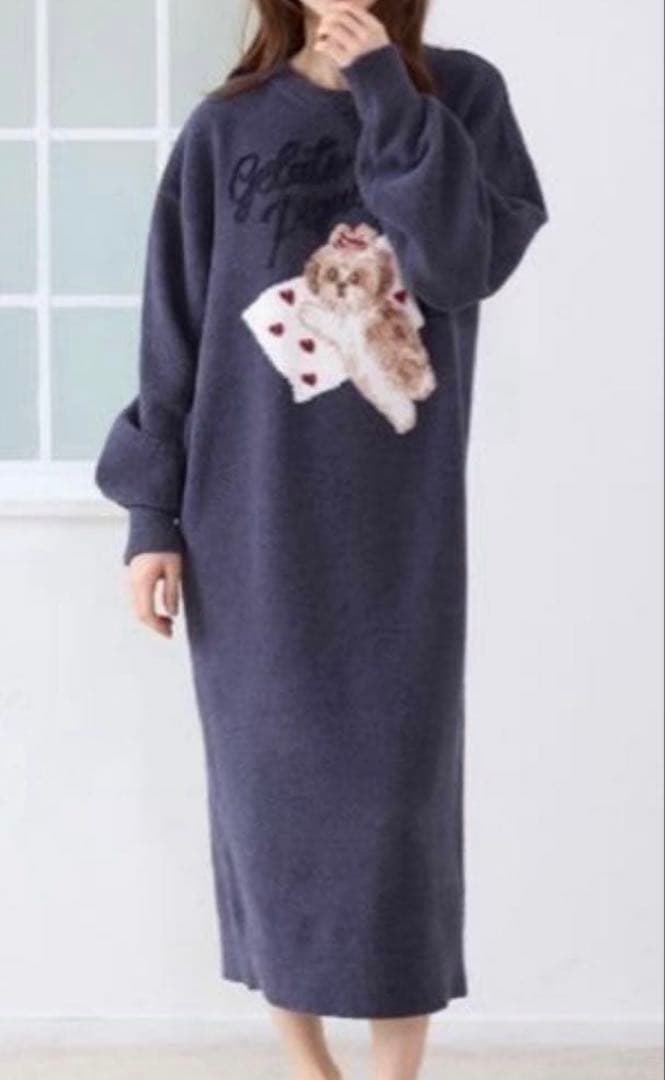 新品♡ジェラートピケ♡ シーズ―ジャガードワンピース　ネイビー