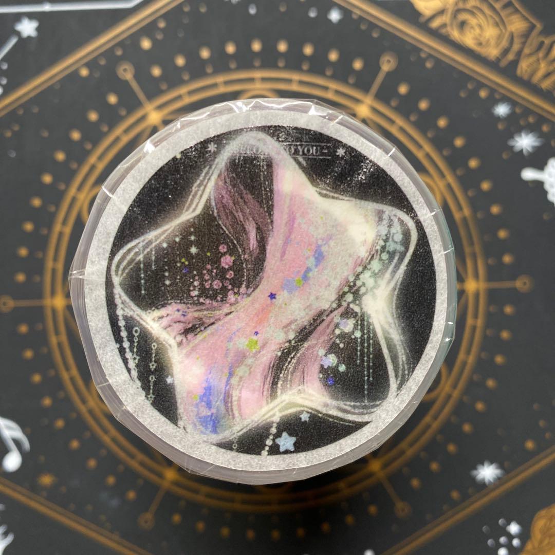 【9461】海外　マステ　3/5/巻　貝殻光マスキングテープ　惑星　ピンク装飾系