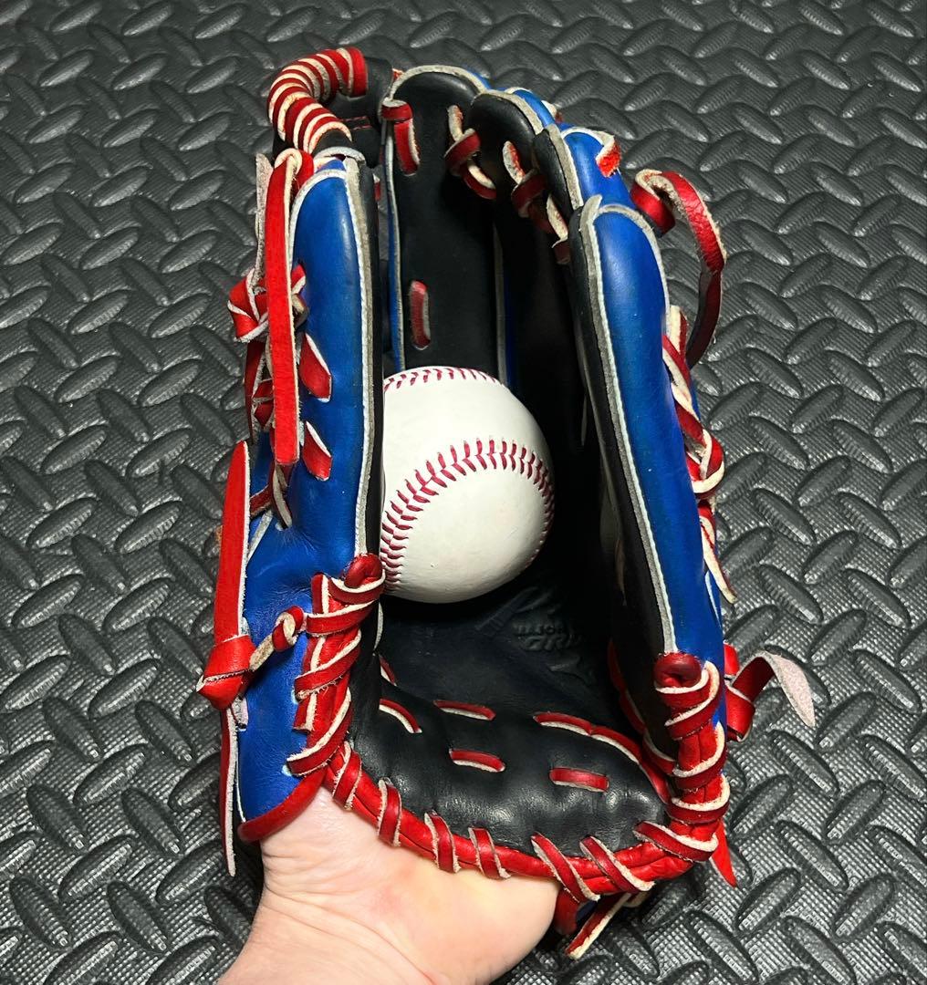 日本製 ミズノプロ オーダー 限定 ダイバーシティブルー 軟式 内野用 グローブ