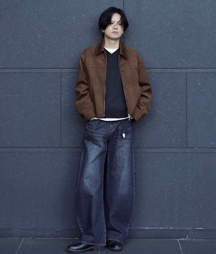 WYM LIDNM FAUX SUEDE ZIP BLOUSON Mサイズ