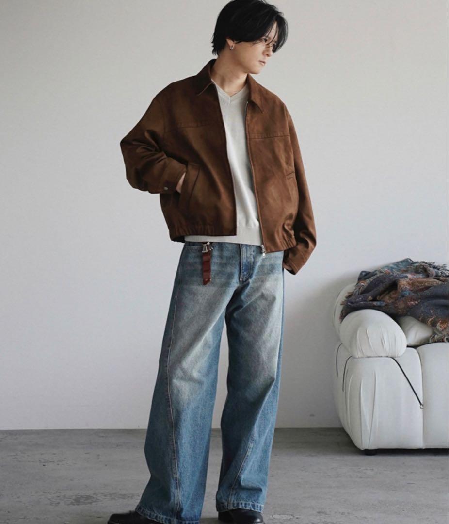 WYM LIDNM FAUX SUEDE ZIP BLOUSON Mサイズ