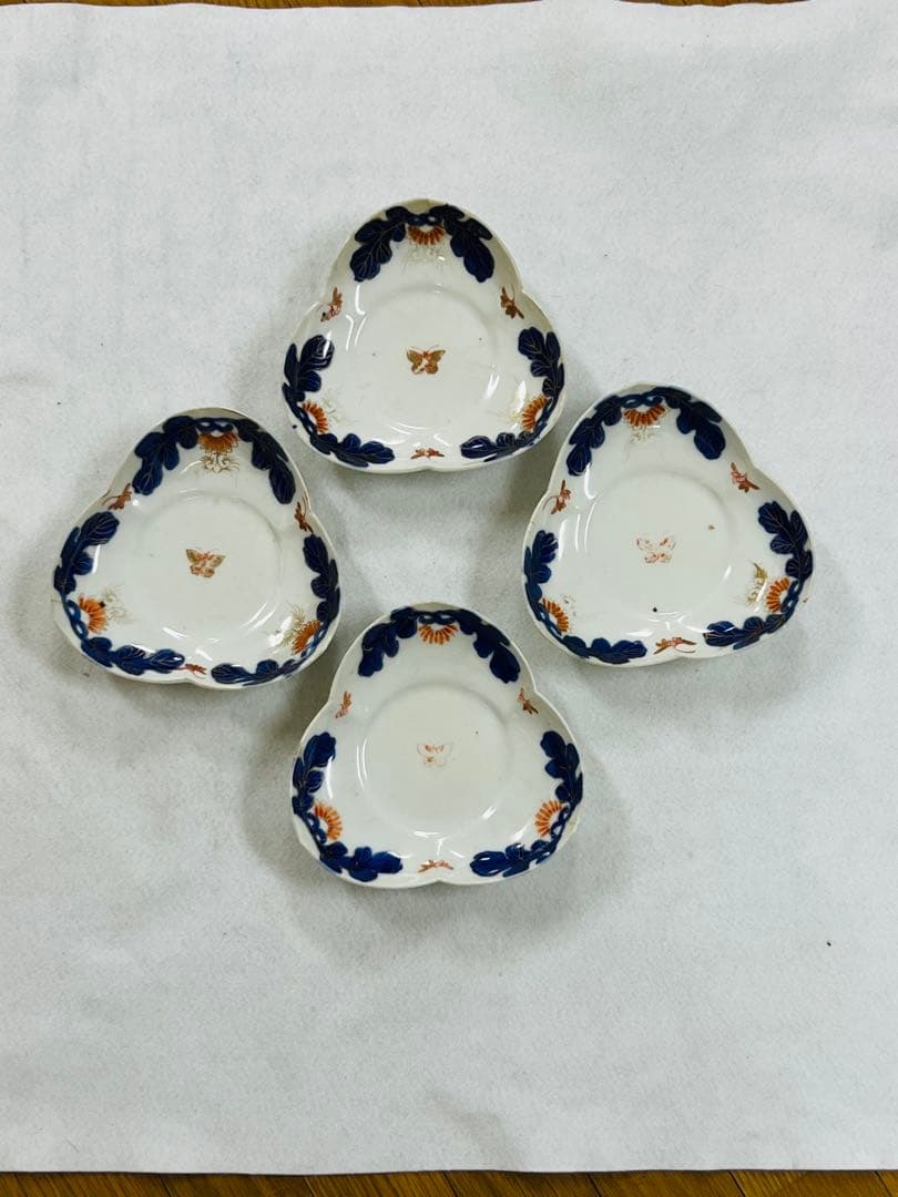 江戸時代？古伊万里　三つ葉型　変形皿　小鉢　4枚