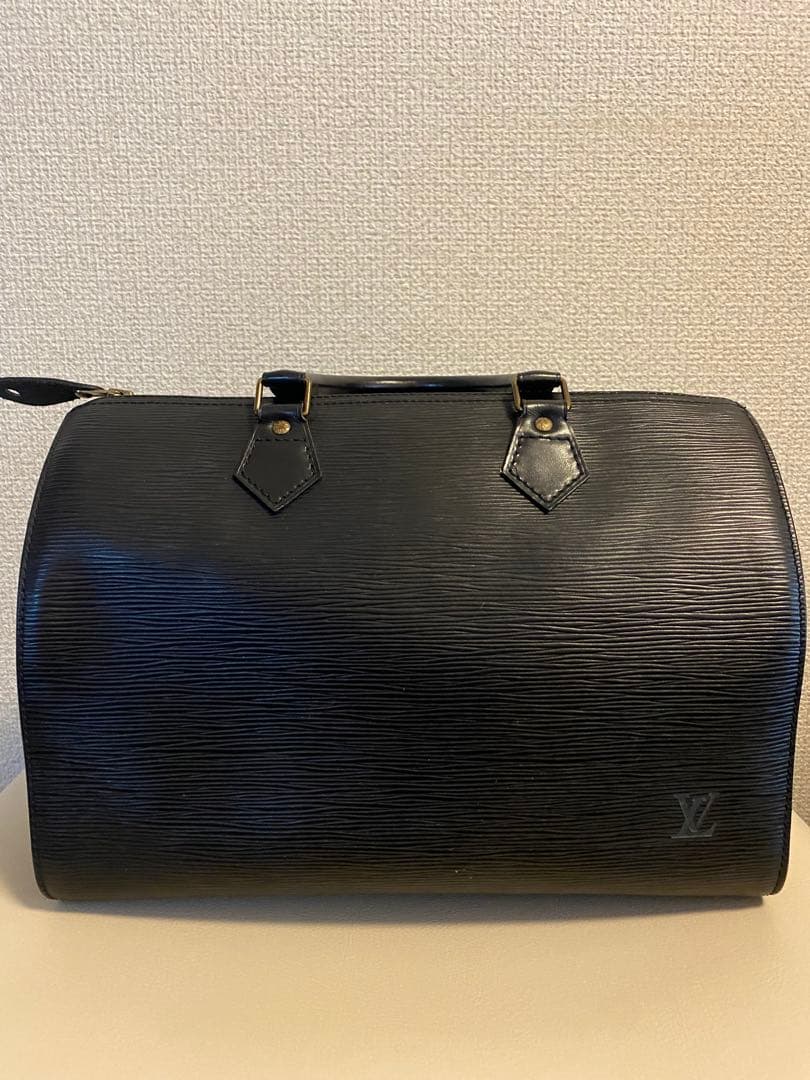 美品 ルイヴィトン エピ スピーディ30 ノワール ミニボストン レザー 黒