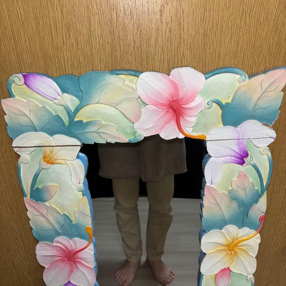 鏡　姿見　骨董品　木製　アンティーク