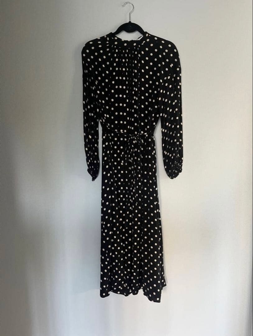SACRA ドット柄 マキシ丈ワンピース　ポルカドットワンピース　38