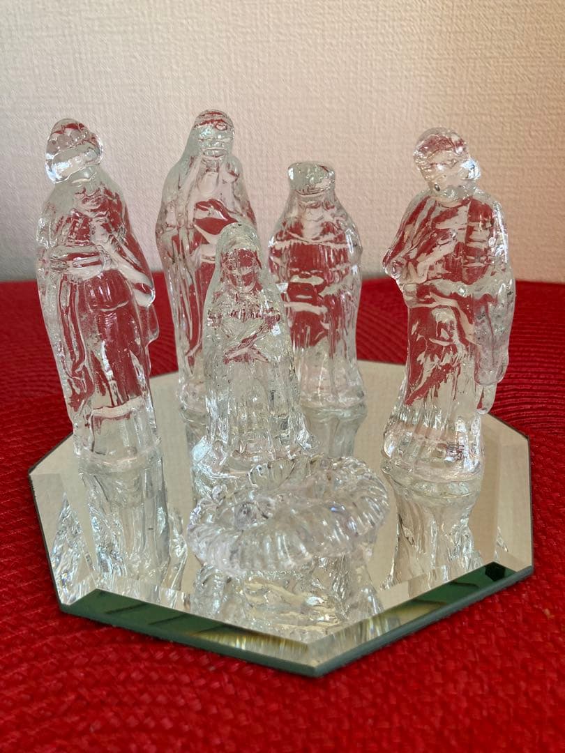 ✴︎未使用品✴︎キリスト降誕クリスマス　クリスタルガラス6体セット　クリッペ