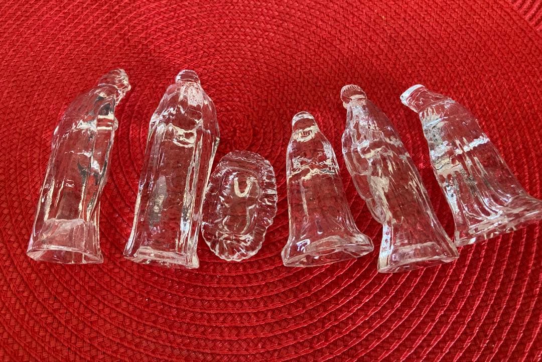 ✴︎未使用品✴︎キリスト降誕クリスマス　クリスタルガラス6体セット　クリッペ