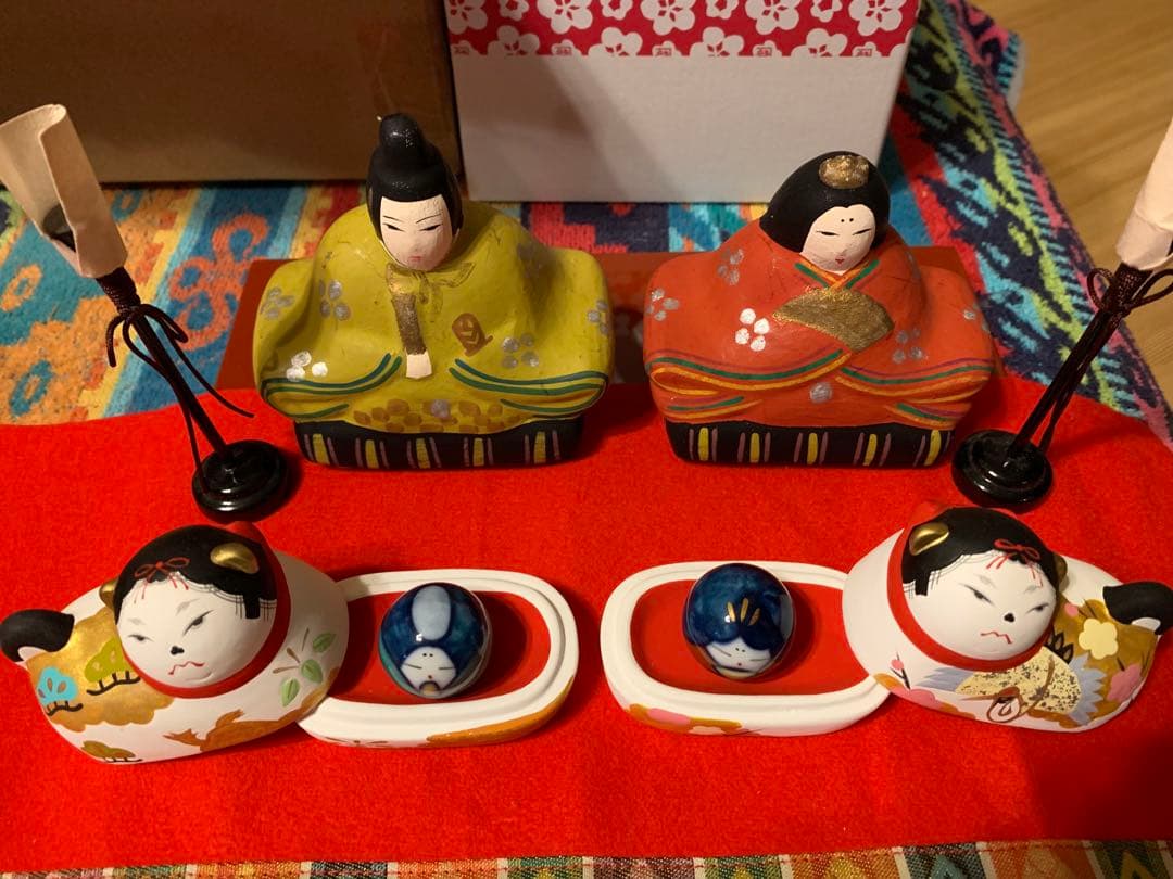 廃盤 須原陶磁工房 須はら張り子 犬筥 雛人形 雛祭り 有田焼 古い雛人形 窯焼