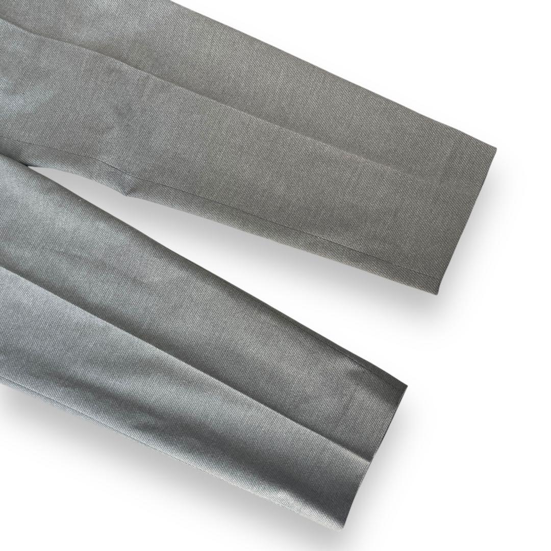 グリーンレーベルリラクシング　ノーカラー　パンツ　セットアップスーツ　グレー